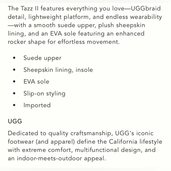 Ugg Tazz II Platform Slipper, Size 8 - Picture 9 of 9